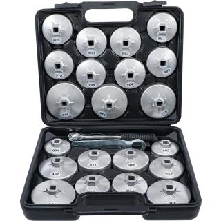 Ölfilterschlüssel-Satz, Aluminium-Druckguss, Antrieb Innenvierkant 12,5 mm (1/2 Zoll), 23-tlg.