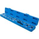 Spannrollenschlüssel-Satz, Zwölfkant SW 12 - 19 mm / E-Profil SW E10 - E18, 15-tlg.