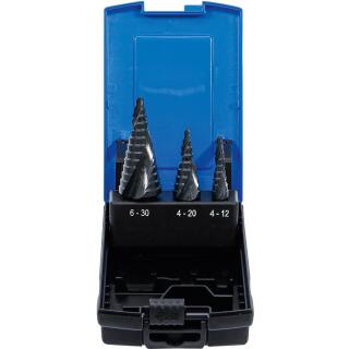 Stufenbohrer-Satz, Ø 4 - 30 mm, 3-tlg.