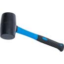 Gummihammer Fiberglasstiel schwarzer Kopf
