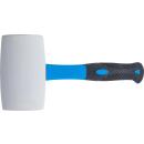 Gummihammer, Fiberglasstiel, weißer Kopf, Ø 64 mm, 750 g