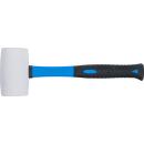Gummihammer, Fiberglasstiel, weißer Kopf, Ø 64 mm, 750 g