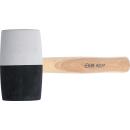 Gummihammer, Hickory-Stiel, schwarz-weißer Kopf, Ø 63 mm, 840 g