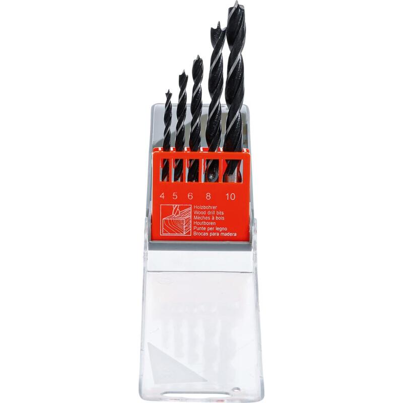 Holzbohrer-Set 5-teilig – Spiralbohrer 4, 5, 6, 8, 10 Mm Für Holzarbeiten