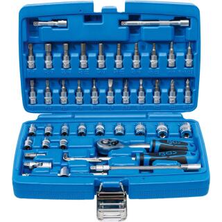 Steckschlüssel-Satz, Antrieb 6,3 mm (1/4 Zoll), Zollgrößen, 46-tlg.