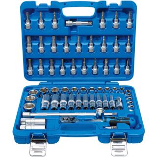Steckschlüssel-Satz, Antrieb 10 mm (3/8 Zoll), Zollgrößen, 61-tlg.