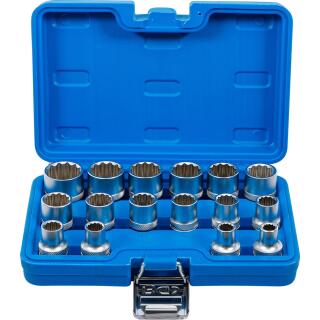 Steckschlüssel-Einsatz-Satz Zwölfkant, Antrieb Innenvierkant 12,5 mm (1/2 Zoll), SW 8 - 24 mm, 16-tlg.