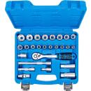 Steckschlüssel-Satz Wellenprofil, Antrieb 10 mm (3/8 Zoll), 26-tlg.