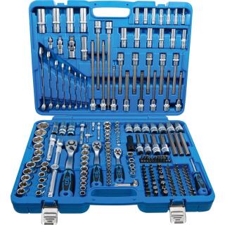 Steckschlüssel-Satz Sechskant, Antrieb 6,3 mm (1/4 Zoll) / 10 mm (3/8 Zoll) / 12,5 mm (1/2 Zoll), 214-tlg.