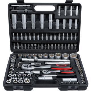 Steckschlüssel-Satz, Antrieb 6,3 mm (1/4 Zoll) / 12,5 mm (1/2 Zoll), 108-tlg.