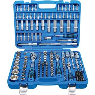 Steckschlüssel-Satz Wellenprofil, Antrieb 6,3 mm (1/4 Zoll) / 10 mm (3/8 Zoll) / 12,5 mm (1/2 Zoll), 192-tlg.