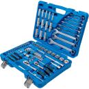 Steckschlüssel-Satz Sechskant, Antrieb 6,3 mm (1/4 Zoll) / 10 mm (3/8 Zoll), Zollgrößen, 92-tlg.