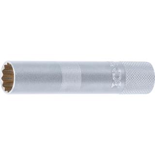 Zündkerzen-Einsatz mit Magnet, Zwölfkant, lang, Antrieb Innenvierkant 10 mm (3/8 Zoll), SW 14 mm