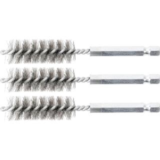 Stahlbürste, 15 mm, Antrieb Außensechskant 6,3 mm (1/4 Zoll), 3-tlg.