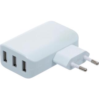 Universal USB-Ladegerät, 3 USB-Ports, max 3.4 A total max. 2.4 A / USB, 110 - 240 V