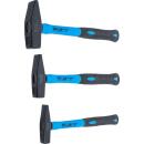 Schlosserhammer-Satz, Fiberglasstiel, DIN 1041, 300 / 500 / 800 g, 3-tlg.