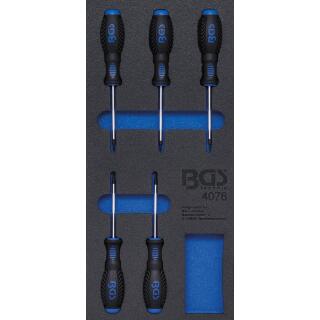 Werkstattwageneinlage 1/3: Schraubendreher T-Profil (für Torx), 5-tlg.