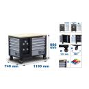 Werkstattwagen, 2 x 5 Schubladen, 1 Schrank, leer