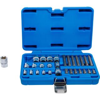 Bit- und Steckschlüssel-Satz, E-Profil / T-Profil (für Torx), 30-tlg.