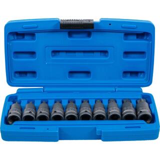 Kraft-Bit-Einsatz-Satz, Antrieb Innenvierkant 12,5 mm (1/2 Zoll), T-Profil (für Torx) T20 - T70, 10-tlg.