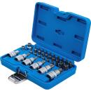 Bit- und Bit-Einsatz-Satz, 12,5 mm (1/2 Zoll), T-Profil (für Torx), 27-tlg.