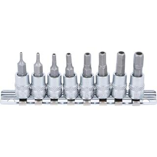 Bit-Einsatz-Satz, Antrieb Innenvierkant 6,3 mm (1/4 Zoll), Innensechskant mit Bohrung 2 - 7 mm, 8-tlg.