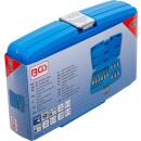 Bit-Einsatz-Satz, Antrieb Innenvierkant 6,3 mm (1/4 Zoll) / 12,5 mm (1/2 Zoll), T-Profil (für Torx) mit Bohrung, 18-tlg.