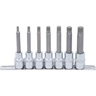 Bit-Einsatz-Satz, Antrieb Innenvierkant 12,5 mm (1/2 Zoll), Innenvielzahn (für XZN) M5 - M14, 7-tlg.