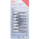 Bit-Einsatz-Satz, Antrieb Innenvierkant 12,5 mm (1/2 Zoll), Innenvielzahn (für XZN) M5 - M14, 7-tlg.