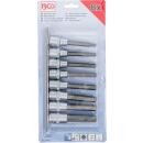 Bit-Einsatz-Satz, Antrieb Innenvierkant 12,5 mm (1/2 Zoll), Innensechskant 5 - 13 mm, 8-tlg.