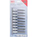Bit-Einsatz-Satz, Antrieb Innenvierkant 12,5 mm (1/2 Zoll), T-Profil (für Torx), 9-tlg.