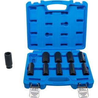 Kraft-Steckschlüssel-Einsatz-Satz Sechskant, tief, Antrieb Innenvierkant 12,5 mm (1/2 Zoll), SW 10 - 24 mm, 10-tlg.