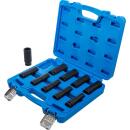 Kraft-Steckschlüssel-Einsatz-Satz Sechskant, tief, Antrieb Innenvierkant 12,5 mm (1/2 Zoll), SW 10 - 24 mm, 10-tlg.