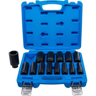 Kraft-Steckschlüssel-Einsatz-Satz Sechskant, Antrieb Innenvierkant 12,5 mm (1/2 Zoll), SW 10 - 32 mm, 14-tlg.