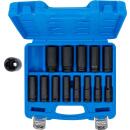 Kraft-Steckschlüssel-Einsatz-Satz Sechskant, Antrieb Innenvierkant 12,5 mm (1/2 Zoll), SW 10 - 32 mm, 14-tlg.