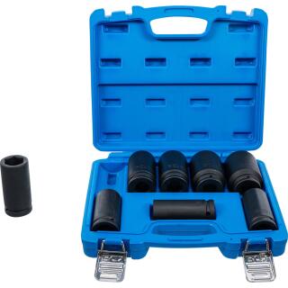 Kraft-Steckschlüssel-Einsatz-Satz, extra tief, Antrieb Innenvierkant 20 mm (3/4 Zoll), SW 22 - 38 mm, 8-tlg.