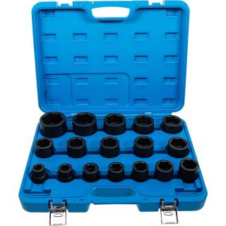 Kraft-Steckschlüssel-Einsatz-Satz, Antrieb Innenvierkant 20 mm (3/4 Zoll), SW 19 - 55 mm, 17-tlg.