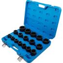 Kraft-Steckschlüssel-Einsatz-Satz, Antrieb Innenvierkant 20 mm (3/4 Zoll), SW 19 - 55 mm, 17-tlg.