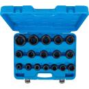 Kraft-Steckschlüssel-Einsatz-Satz, Antrieb Innenvierkant 20 mm (3/4 Zoll), SW 19 - 55 mm, 17-tlg.