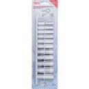 Steckschlüssel-Einsatz-Satz Zwölfkant, tief, Antrieb Innenvierkant 10 mm (3/8 Zoll), SW 8 - 19 mm, 11-tlg.