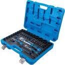 Kraft-Steckschlüssel-Satz Sechskant, 6,3 mm (1/4 Zoll) + 12,5 mm (1/2 Zoll), 69-tlg.