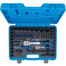 Kraft-Steckschlüssel-Satz Sechskant, 6,3 mm (1/4 Zoll) + 12,5 mm (1/2 Zoll), 69-tlg.