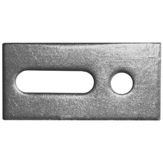 Adapterbleche 1 Rundloch 13 mm + 1 Langloch 11 mm Edelstahl A2 110x40x5 13/11 25 Stück