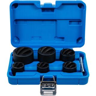 Spiral-Profil-Steckschlüssel-Satz / Schraubenausdreher, Antrieb Innenvierkant 12,5 mm (1/2 Zoll) + 20 mm (3/4 Zoll), SW 22 - 41 mm, 6-tlg.