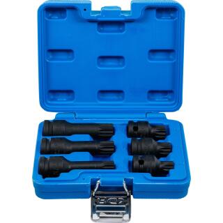 Kraft-Bit-Einsatz-Satz, Antrieb Innenvierkant 12,5 mm (1/2 Zoll), Innenvielzahn (für XZN) M14 - M18, 6-tlg.