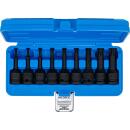 Kraft-Bit-Einsatz-Satz, Antrieb Innenvierkant 12,5 mm (1/2 Zoll), T-Profil (für Torx) T20 - T70, 9-tlg.