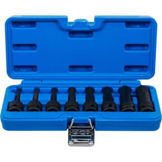 Kraft-Bit-Einsatz-Satz, Antrieb innenvierkant 12,5 mm (1/2 Zoll), Innensechskant 5 - 19 mm, 8-tlg.