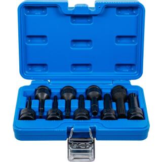 Kraft-Bit-Einsatz-Satz, Antrieb Innenvierkant 12,5 mm (1/2 Zoll), Innenvielzahn (für XZN) M4 - M16, 9-tlg.