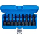 Kraft-Bit-Einsatz-Satz, Antrieb Innenvierkant 12,5 mm (1/2 Zoll), Keil-Profil (für Ribe) M5 - M14, 9-tlg.