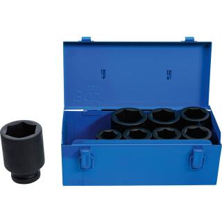 Kraft-Steckschlüssel-Einsatz-Satz Sechskant, tief, Antrieb Innenvierkant 25 mm (1 Zoll), SW 27 - 50 mm, 8-tlg.